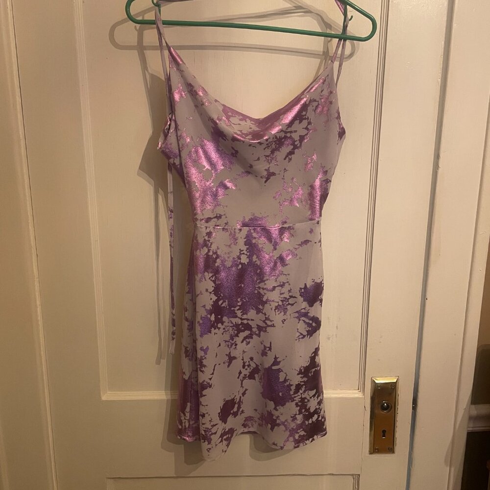 Forever 21 Mermaid Collection: PURPLE Metallic Burnout Cocktail Dress NWT